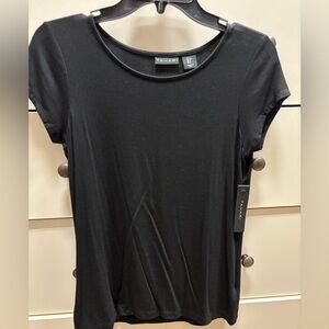 Tahari Black Short Sleeve Crewneck Tee